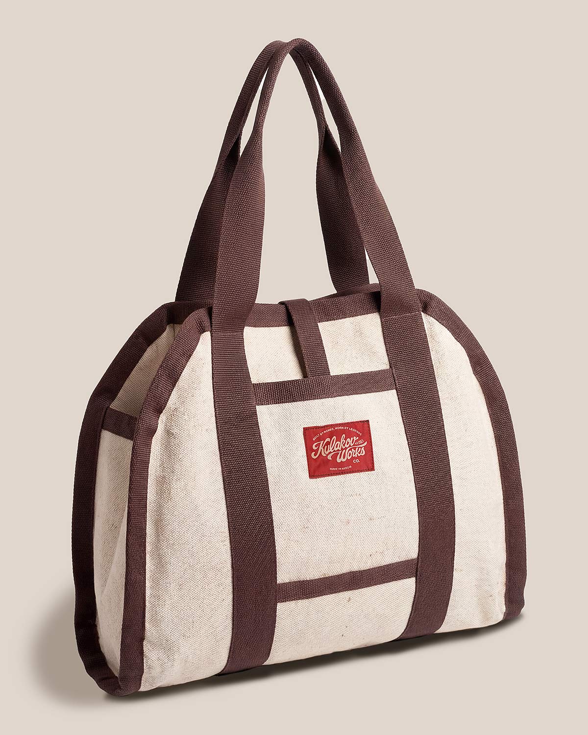 грубая бежевая сумка из парусины Kulakov Works