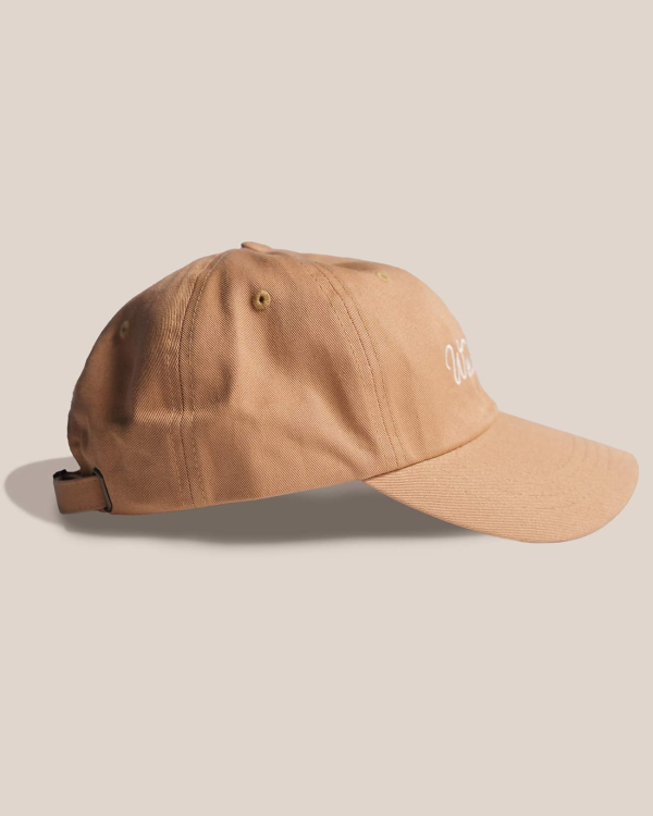 бежевая кепка dad Hat с надписью Works Easy 