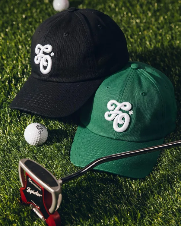 Классическая черная бейсболка Dad Hat OUT FO FAME с белой вышивкой FO Golf Club